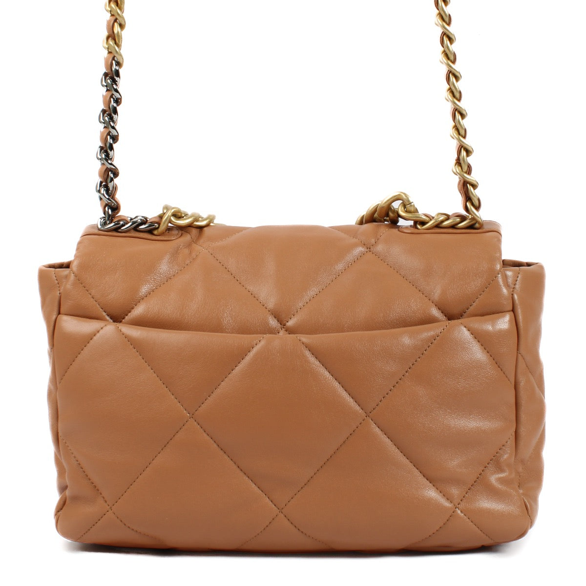 Chanel Dark Beige Shiny Lambskin 19 Large Bag