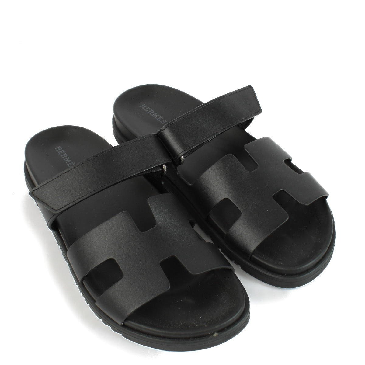 shop 100% authentic second hand Hermès Black Chypre Sandals - Size 40 on Labellov.com