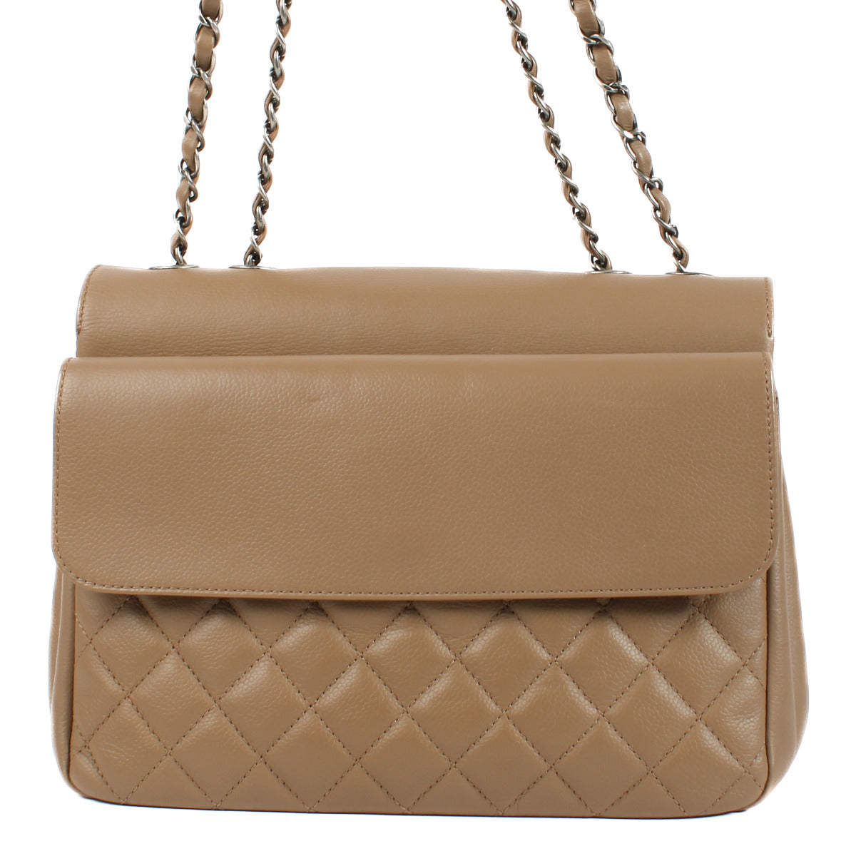 Chanel Taupe Grained Calfskin Quilted All About Flap Bag