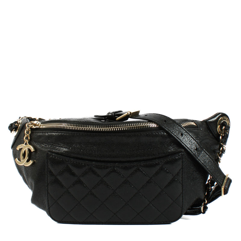 Chanel Black Shiny Belt Bag