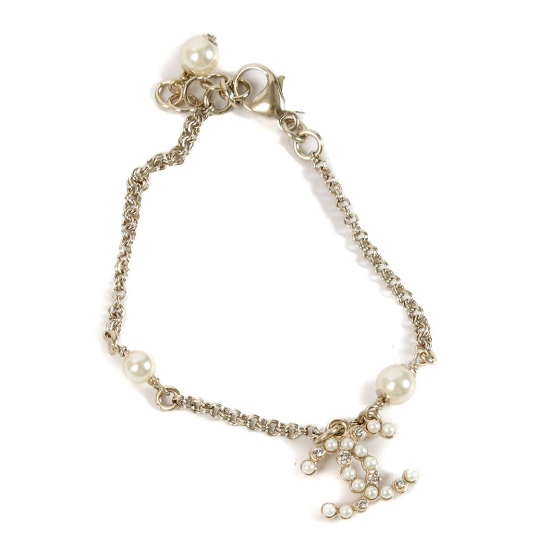 Chanel S20 White Pearl CC Bracelet