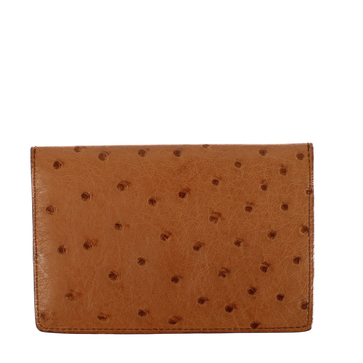 Delvaux Cognac Ostrich Card Holder