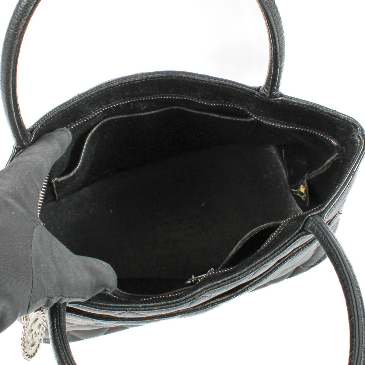 Chanel Black Caviar Medaillon Tote Bag