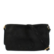 Delvaux Black Nubuck Louise Crossbody Bag
