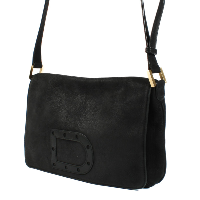 Delvaux Black Nubuck Louise Crossbody Bag