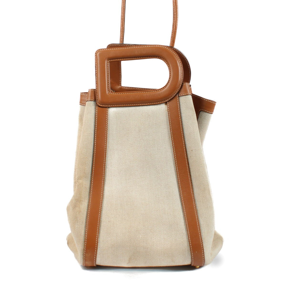 Delvaux Natural/Fauve Toile Dé Punch Top Handle Bag