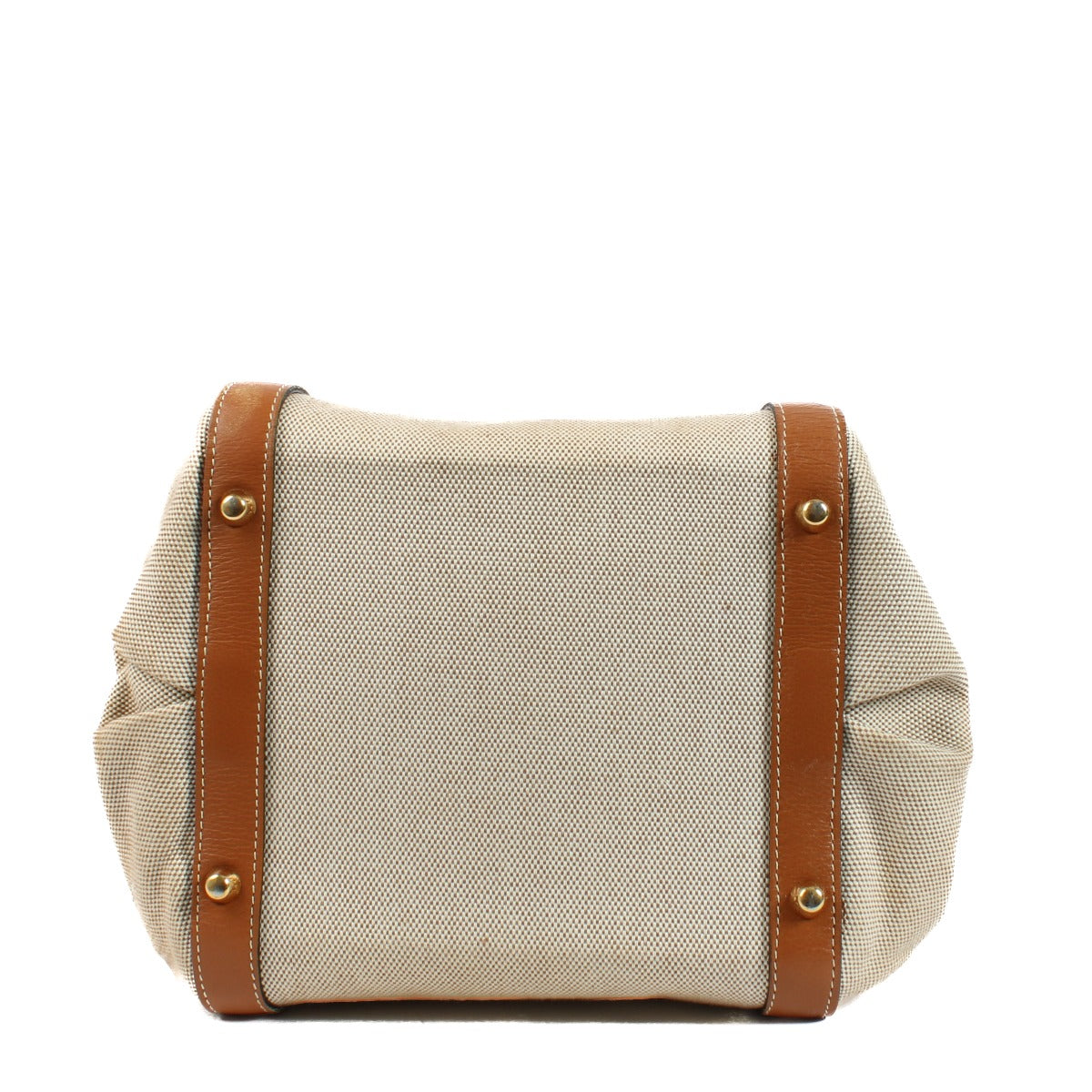 Delvaux Natural/Fauve Toile Dé Punch Top Handle Bag