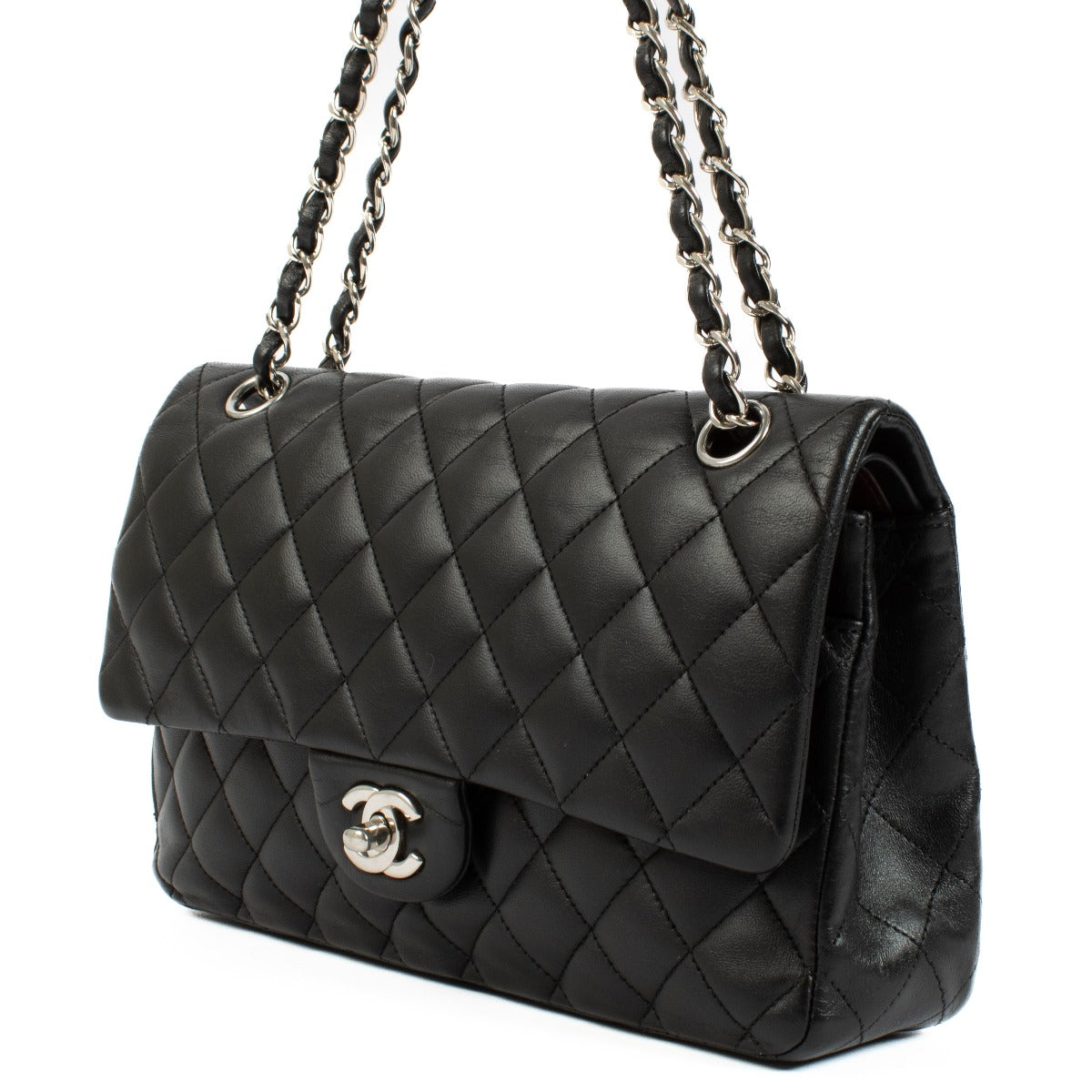 Chanel Zwarte Lamsleren Medium Classic 11.12 Tas