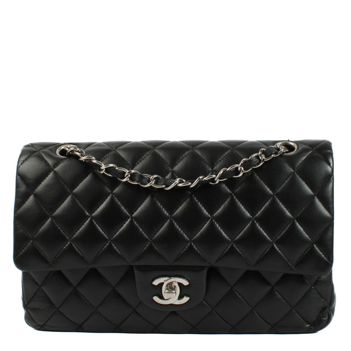Chanel Black Lambskin Medium Classic 11.12 Bag