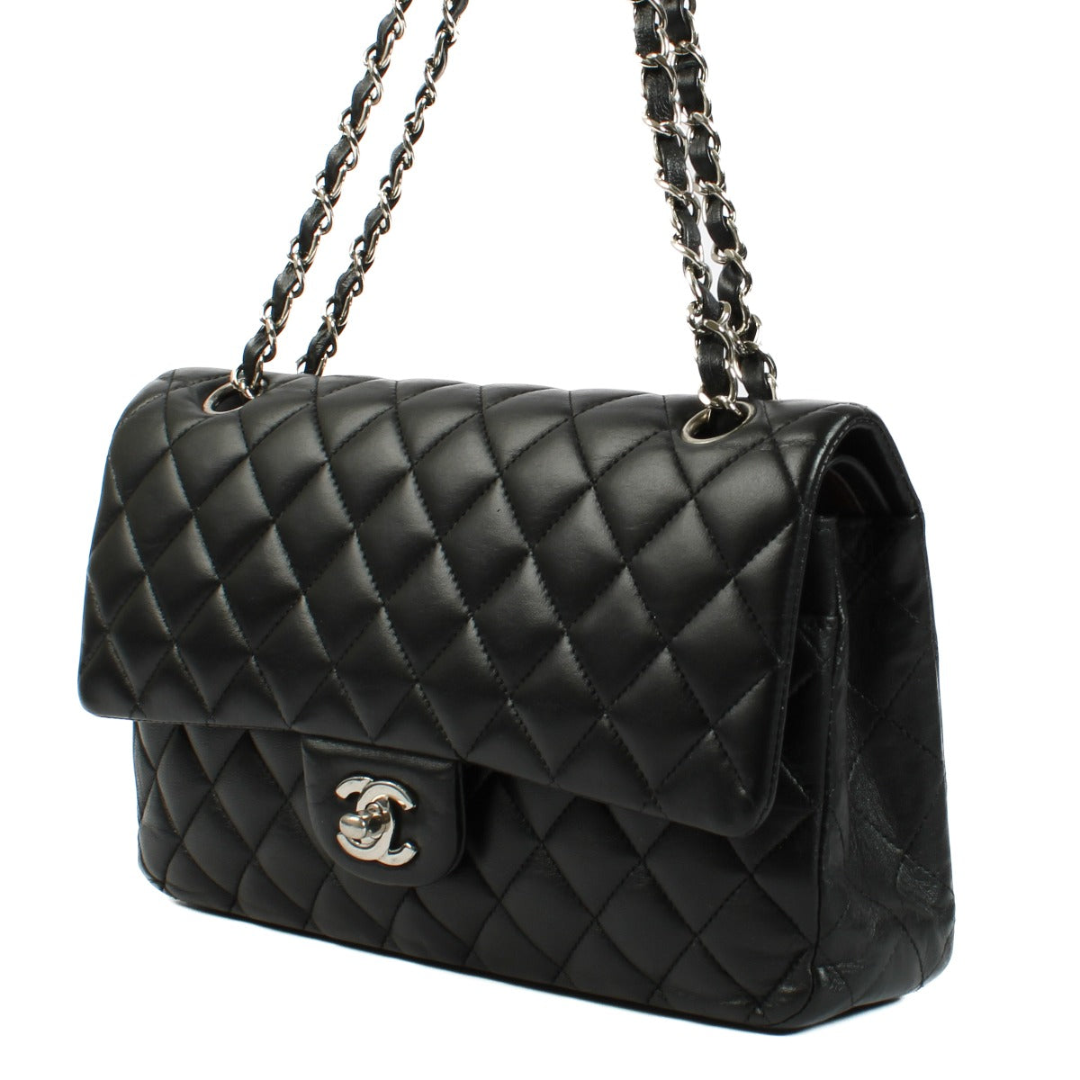 Chanel Black Lambskin Medium Classic 11.12 Bag