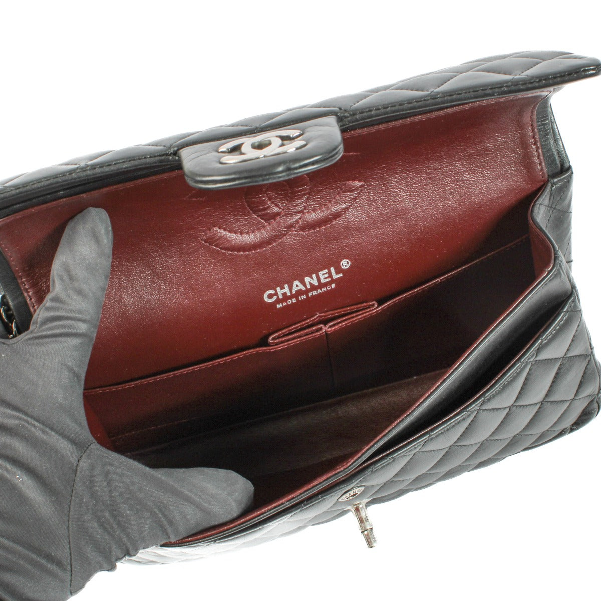 Chanel Black Lambskin Medium Classic 11.12 Bag