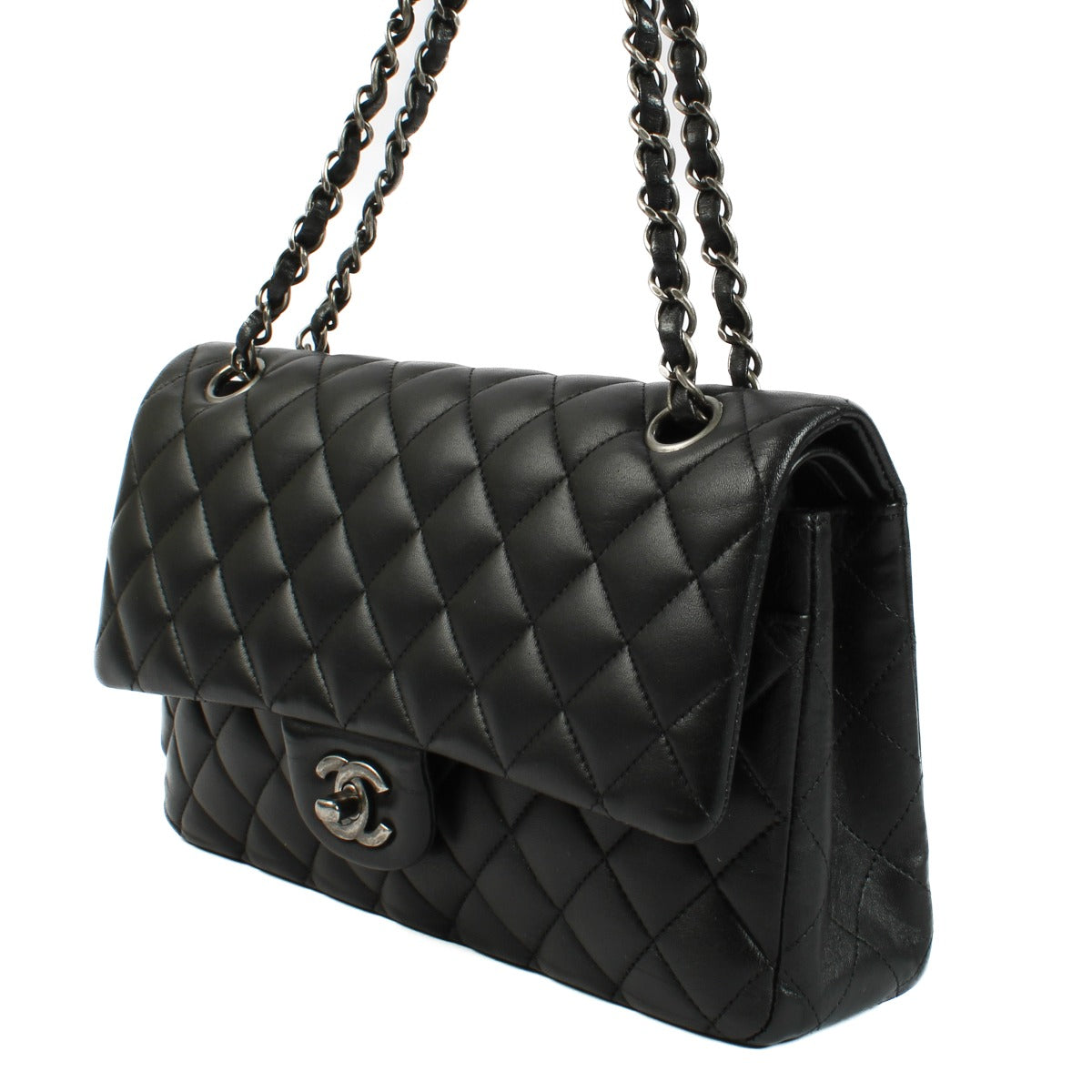 Chanel Zwart Ruthenium Hardware Medium Classic 11.12 Tas
