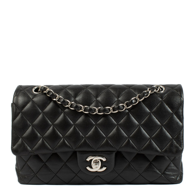 Chanel Black Lambskin Medium Classic 11.12 Bag