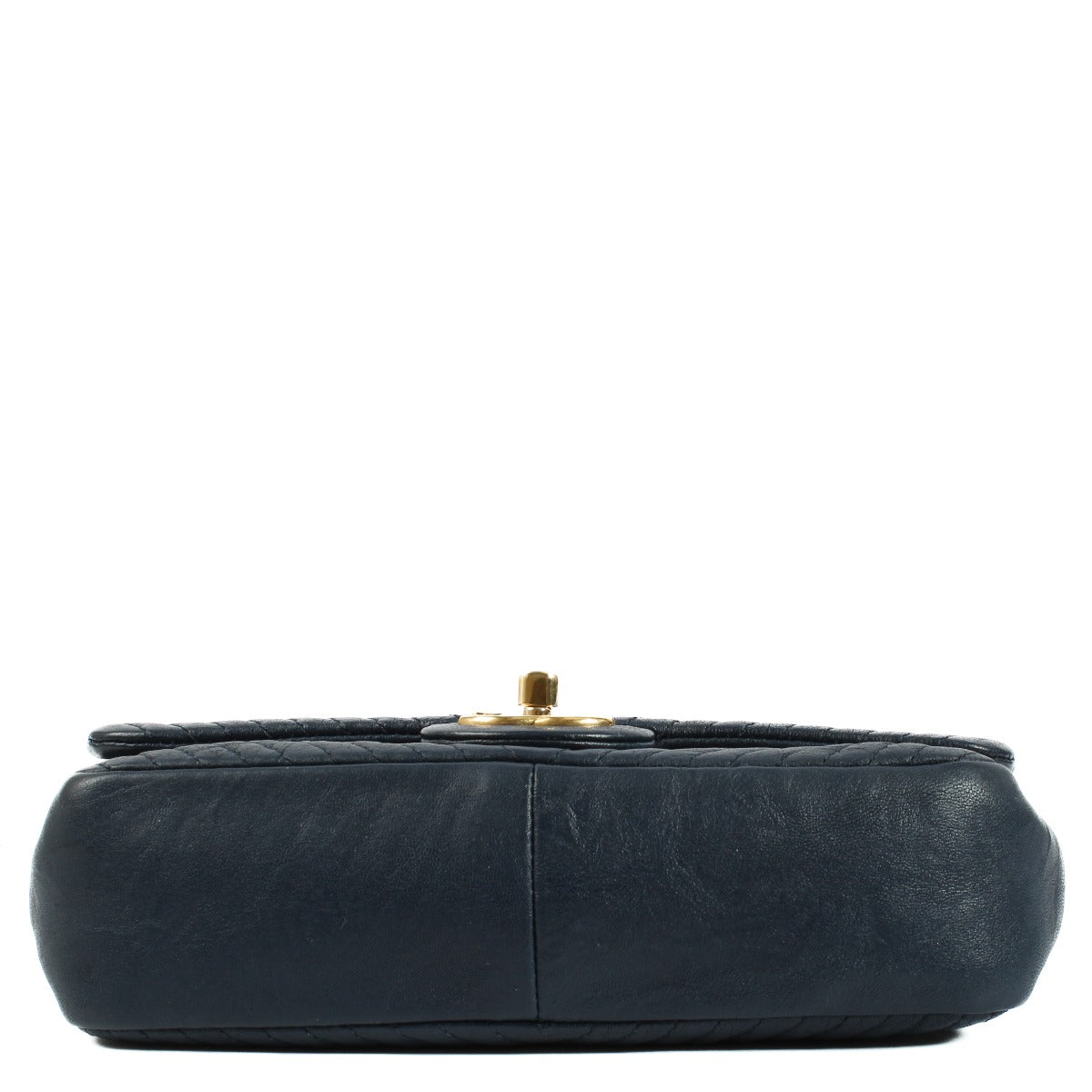 Chanel Blue Chevron Crumpled Goatskin Mini Flap Bag