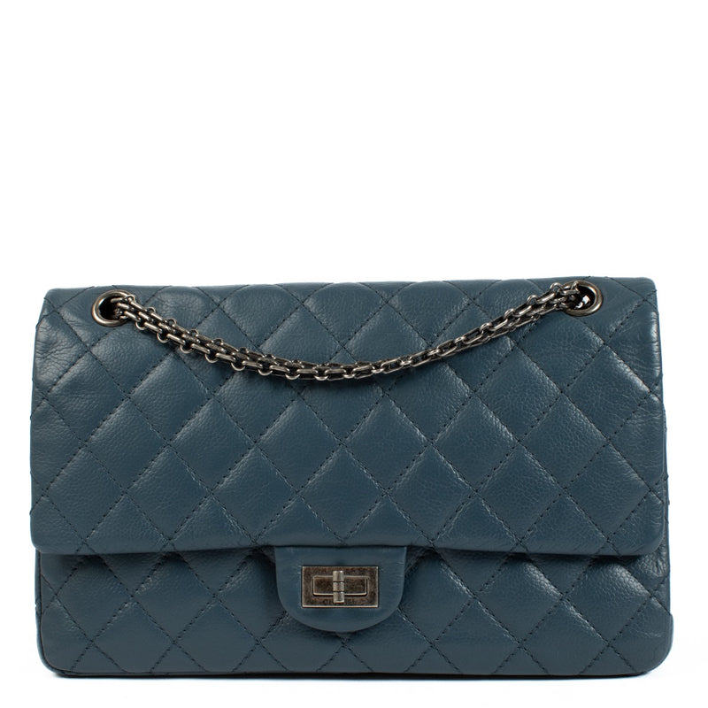 Authentic second hand Chanel Blue Large 2.55 Bag Classic flap bag on Labellov.com