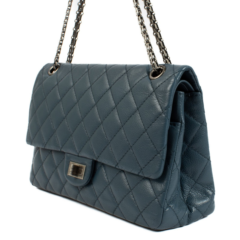 Authentic second hand Chanel Blue Large 2.55 Bag Classic flap bag on Labellov.com