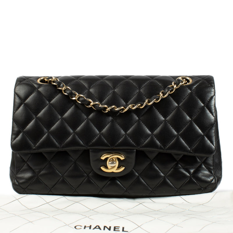 Authentic second hand Chanel Black Lamskin Medium Classic 11.12 on Labellov.com
