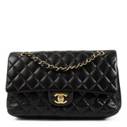 Authentic second hand Chanel Black Lamskin Medium Classic 11.12 on Labellov.com