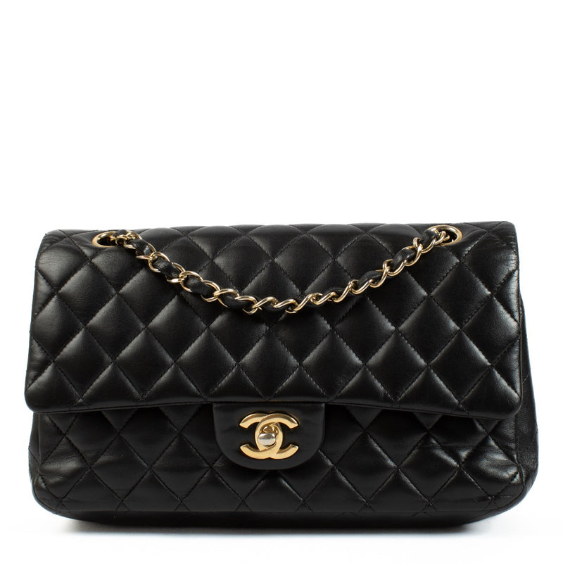 Authentic second hand Chanel Black Lamskin Medium Classic 11.12 on Labellov.com