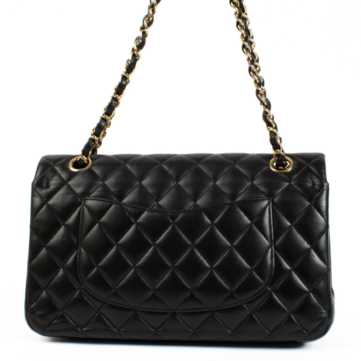 Authentic second hand Chanel Black Lamskin Medium Classic 11.12 on Labellov.com