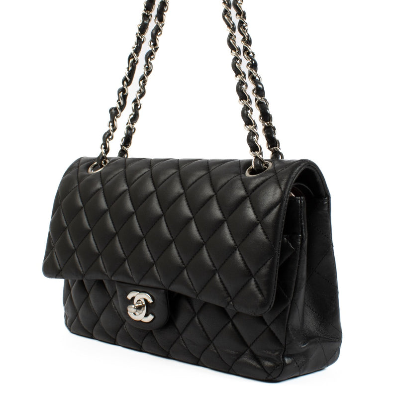 Authentic second hand Chanel Black Lambskin Meidium Classic 11.12 Bag on Labellov.com