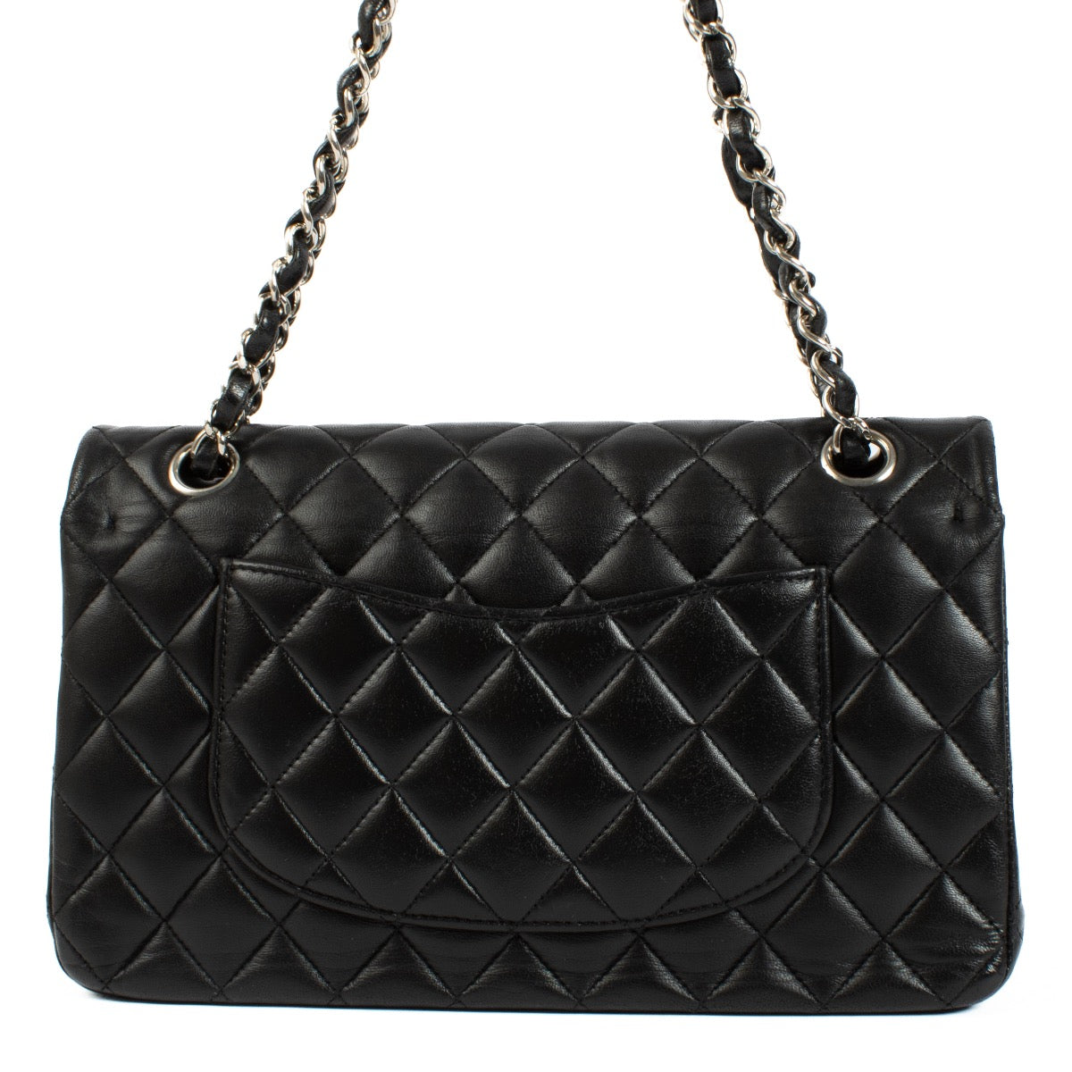 Authentic second hand Chanel Black Lambskin Meidium Classic 11.12 Bag on Labellov.com
