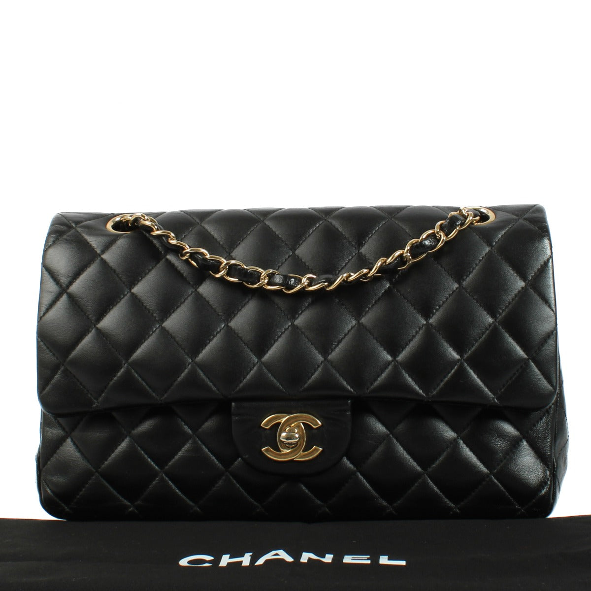 Chanel Black Lambskin Medium Classic 11.12 Bag