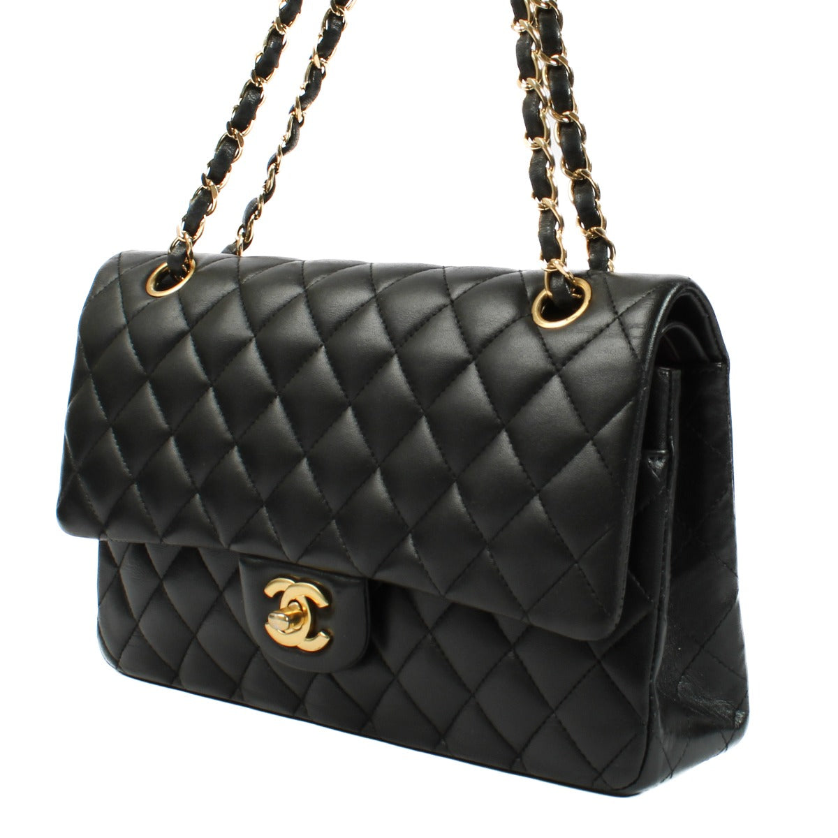 Chanel Zwarte Lamsleren Medium Classic 11.12 Tas