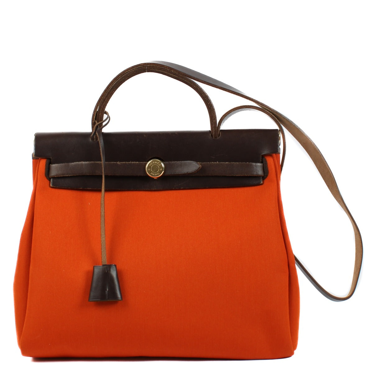 Hermès Herbag 31 Verso Orange/Mecano Toile Officier/Hunter GHW