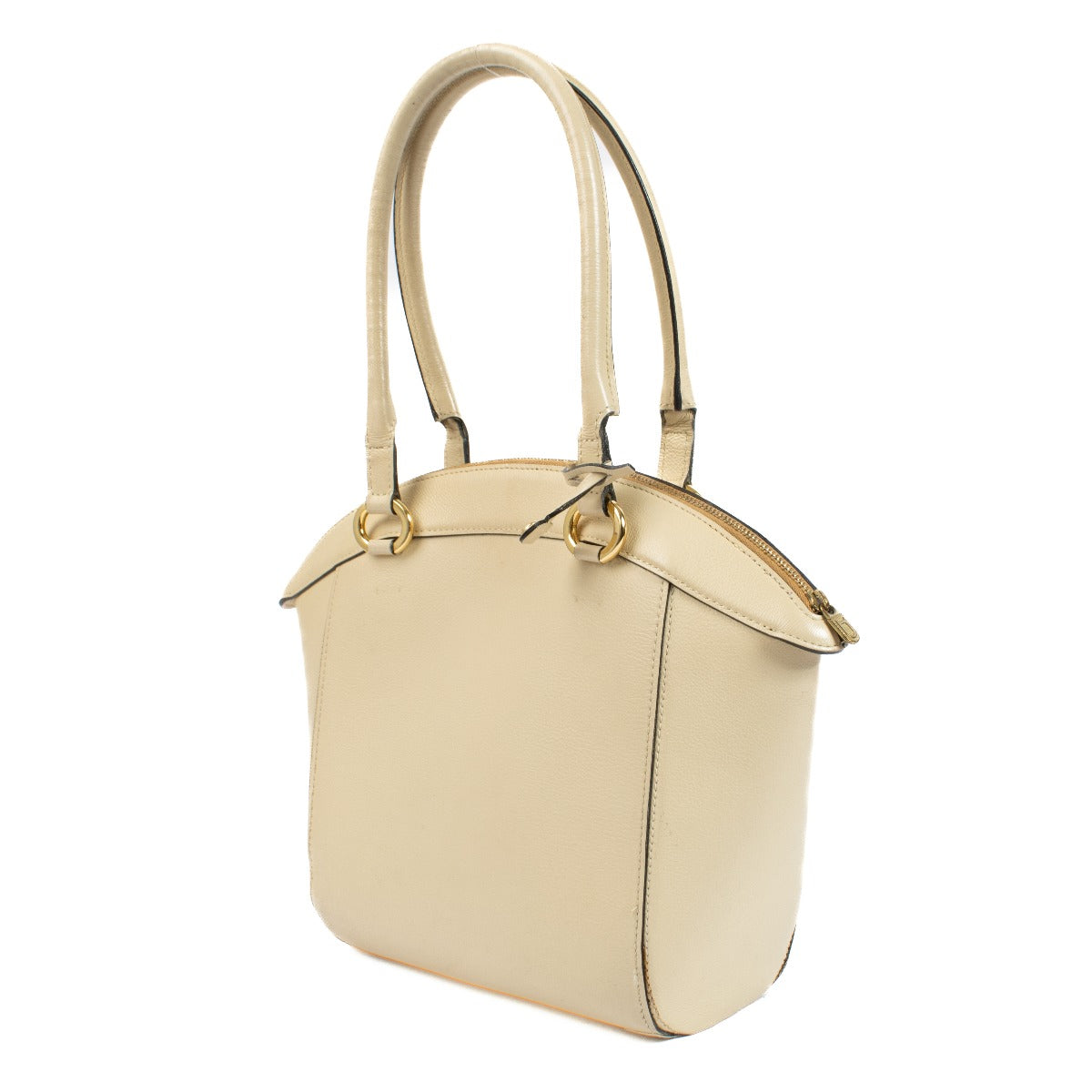 Delvaux Beige Charme Bag with slight wear on straps, bottom, and interior, overall in very good condition. Order on Labellov.com.