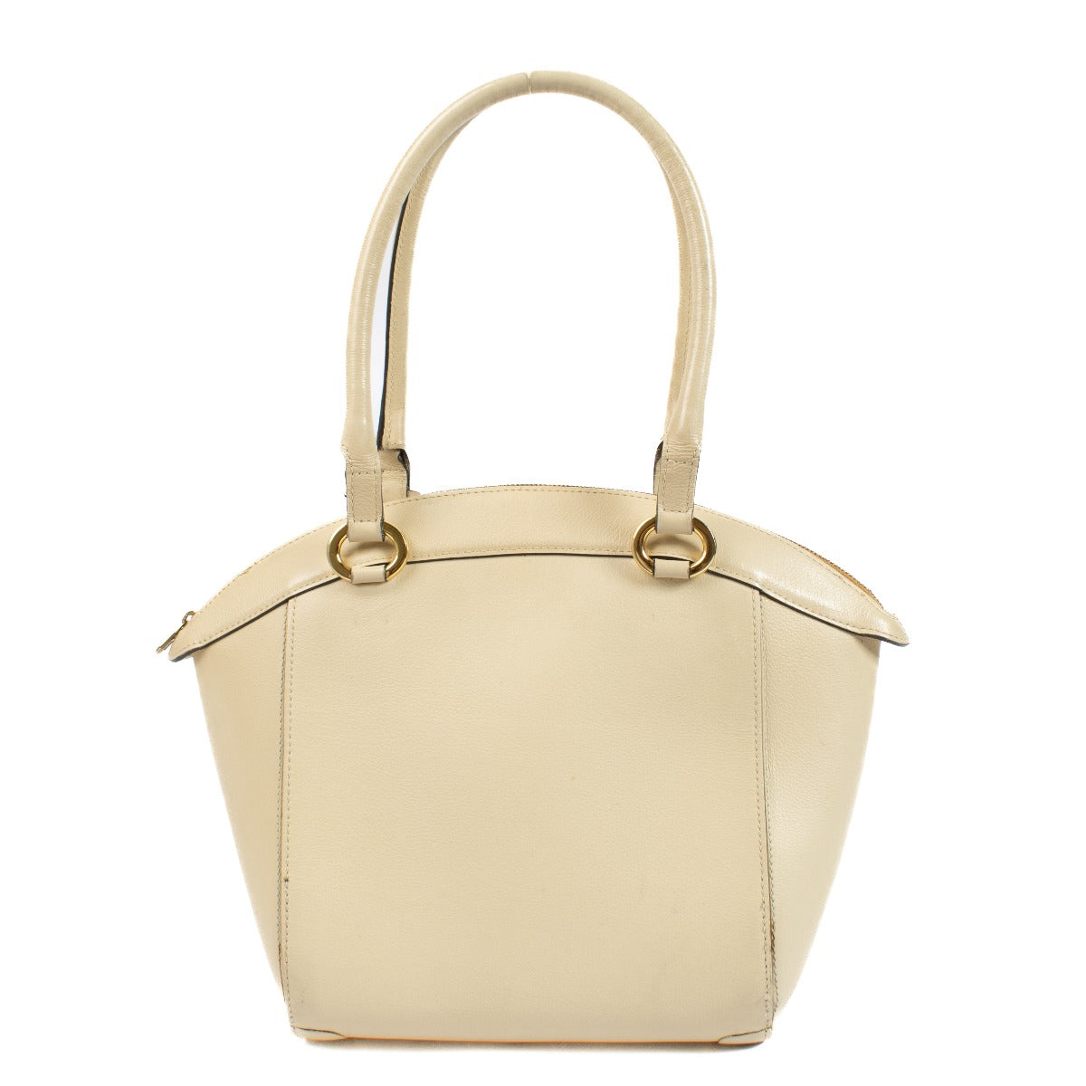 Delvaux Beige Charme Bag with slight wear on straps, bottom, and interior, overall in very good condition. Order on Labellov.com.