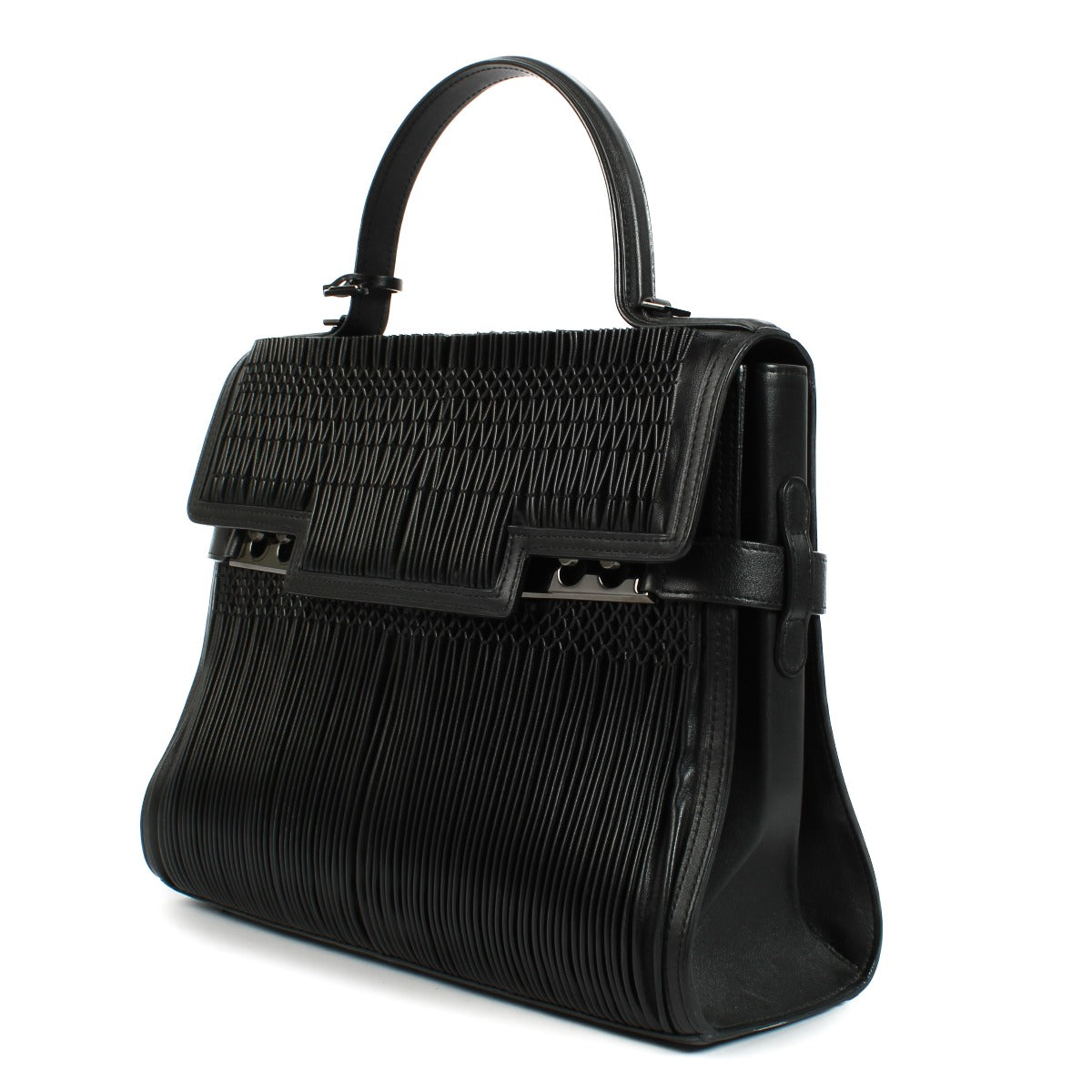 Delvaux Zwart Lamsleer/Kalfsleer Souple Tempête GM Smock