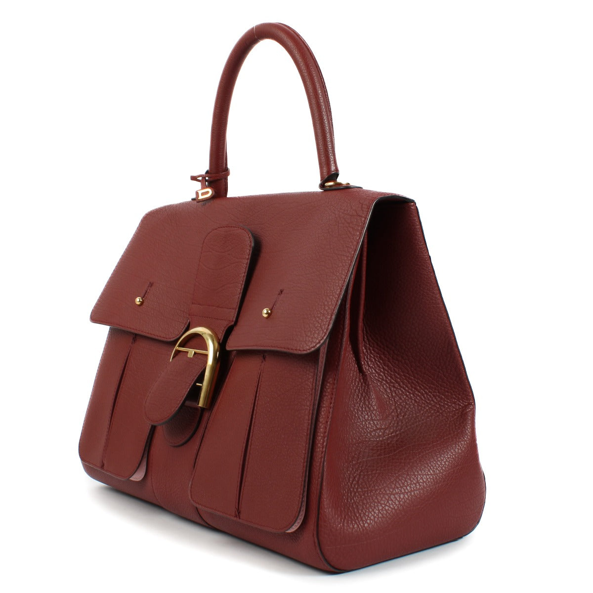 Delvaux Burgundy Cripsy Calf Brillant GM Fly Trench