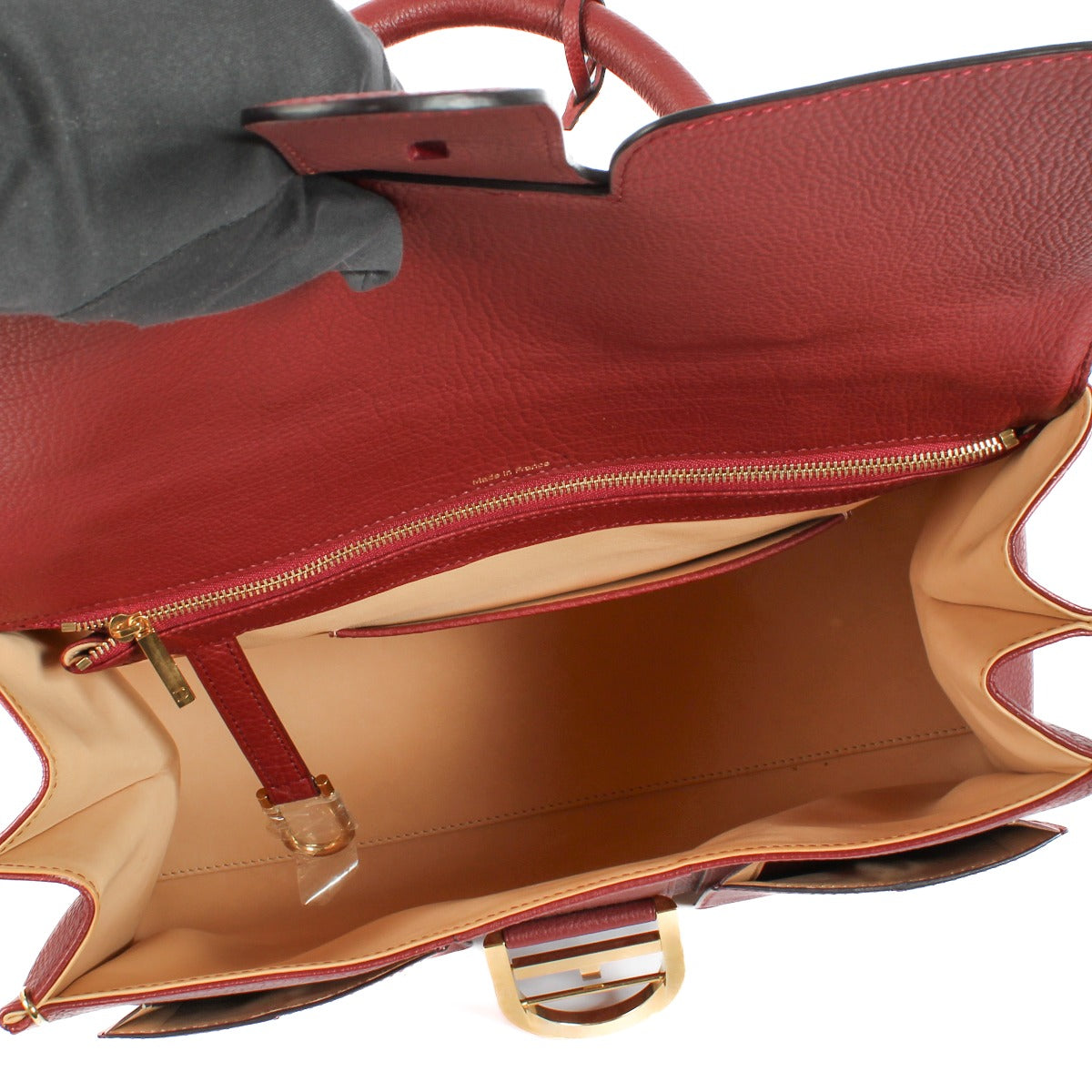 Delvaux Burgundy Cripsy Calf Brillant GM Fly Trench