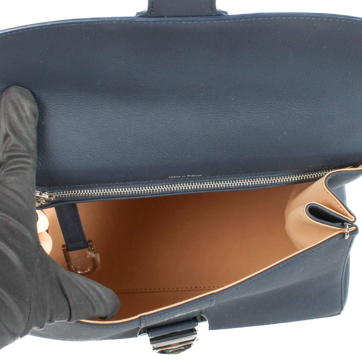 Delvaux Navy Crispy Calf Brillant MM
