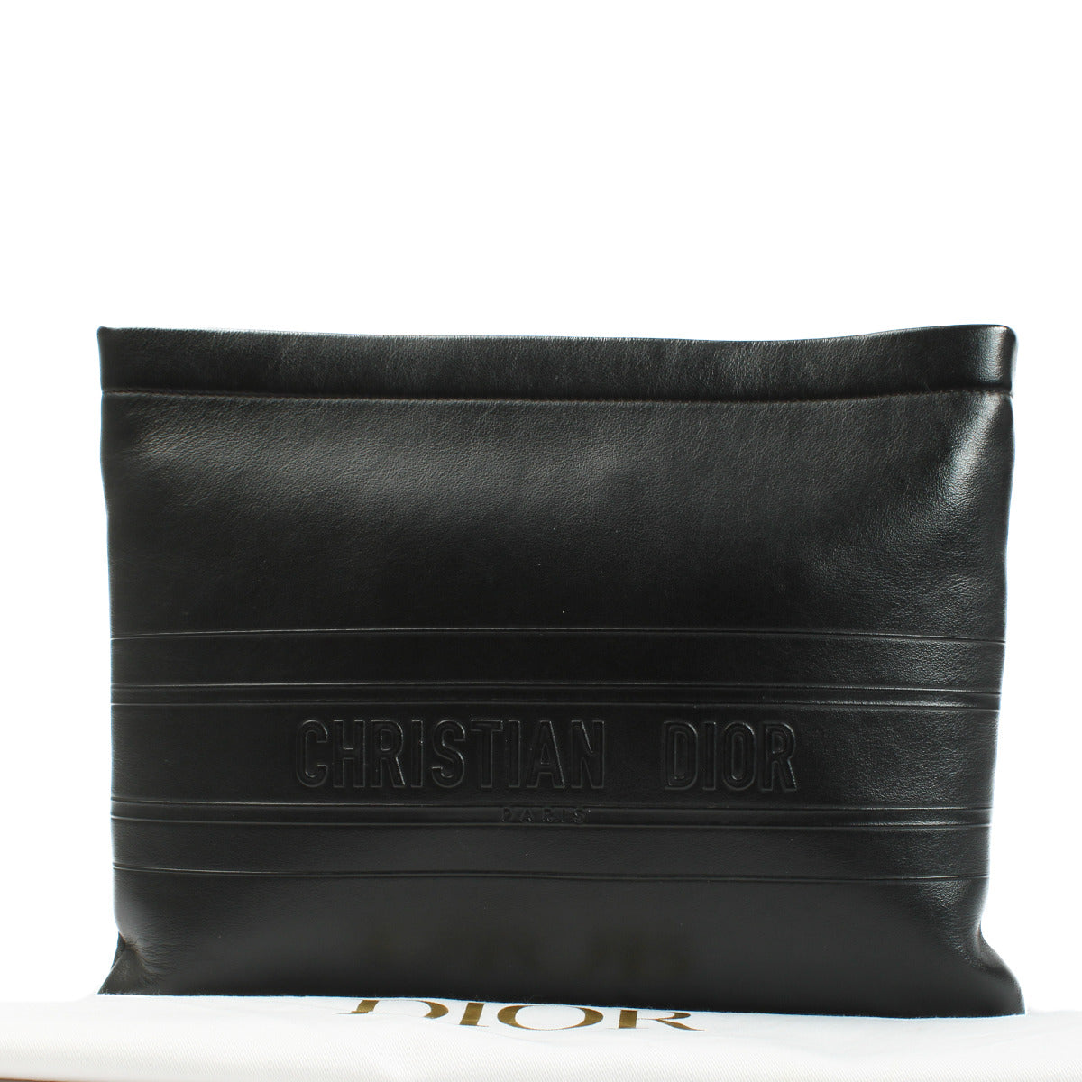 Christian Dior Black Leather Clutch Bag
