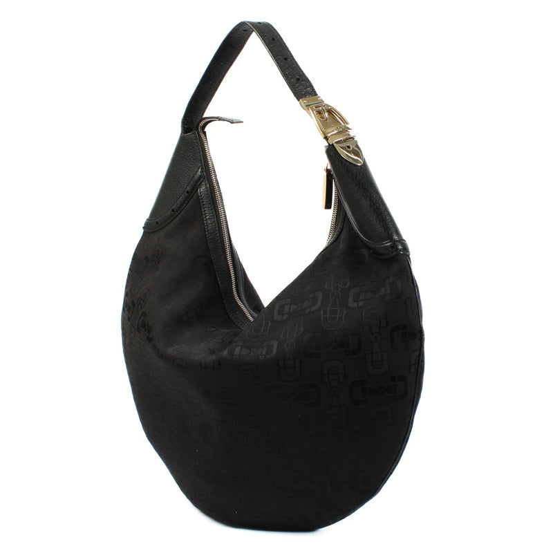 shop 100% authentic second hand Gucci Black Horsebit Canvas Hobo Bag on Labellov.com