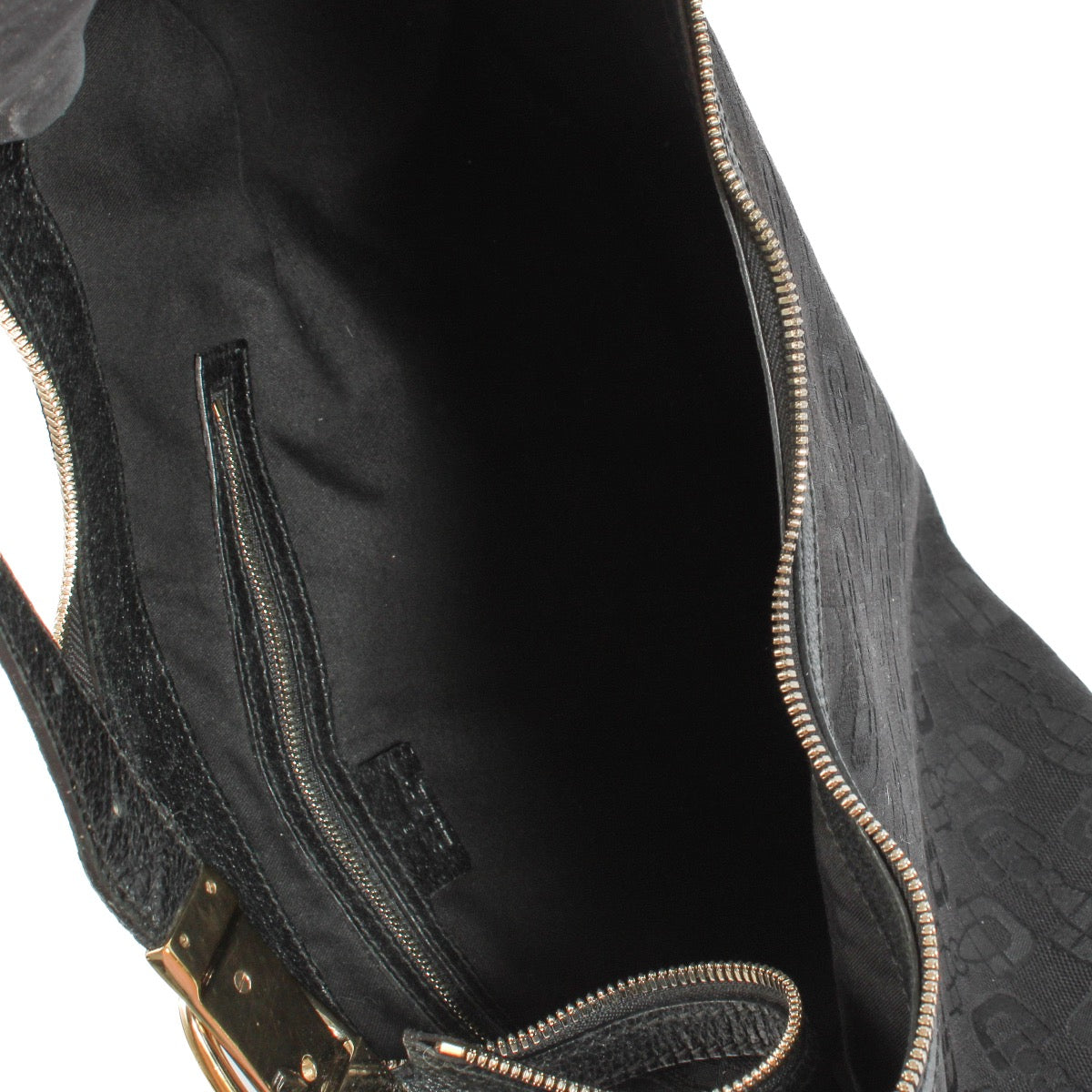 shop 100% authentic second hand Gucci Black Horsebit Canvas Hobo Bag on Labellov.com