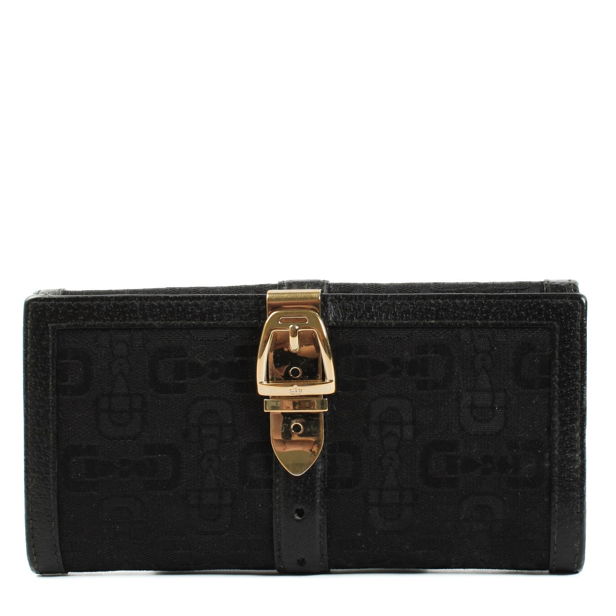 shop 100% authentic second hand Gucci Black Horsebit Canvas Wallet on Labellov.com