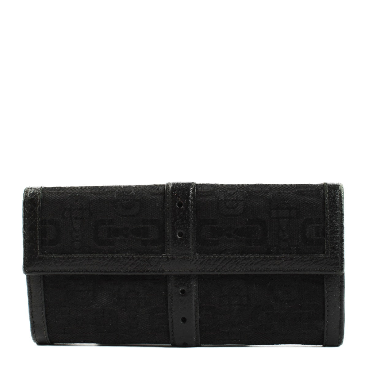 shop 100% authentic second hand Gucci Black Horsebit Canvas Wallet on Labellov.com