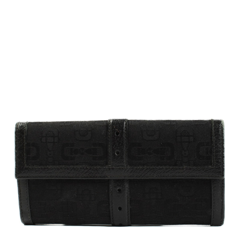 shop 100% authentic second hand Gucci Black Horsebit Canvas Wallet on Labellov.com