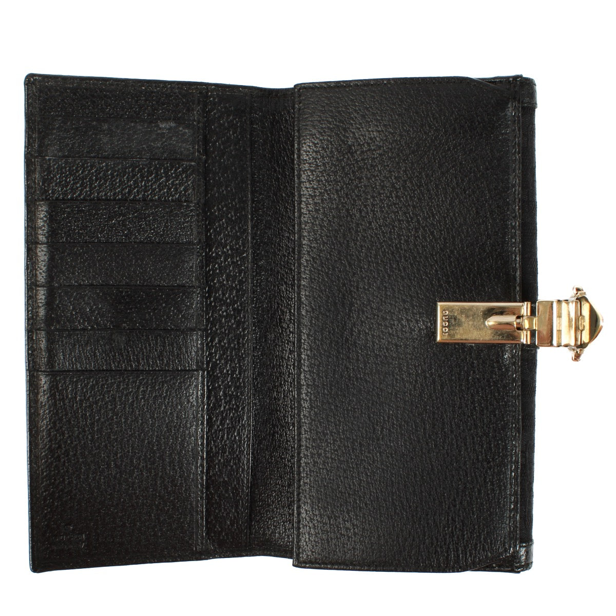 shop 100% authentic second hand Gucci Black Horsebit Canvas Wallet on Labellov.com