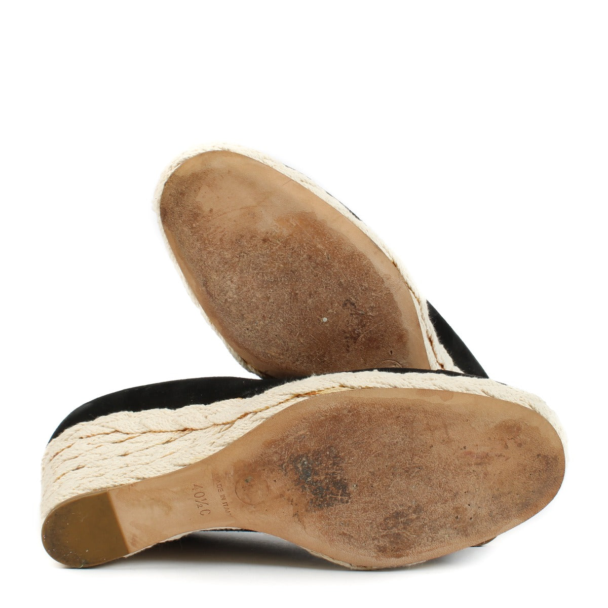Chanel Black Suede CC Platform Espadrilles - Size 40.5