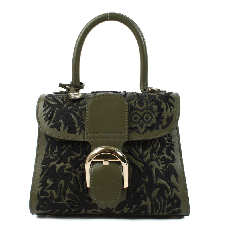 Delvaux Kaki Box Calf Brillant Mini Hide and Seek