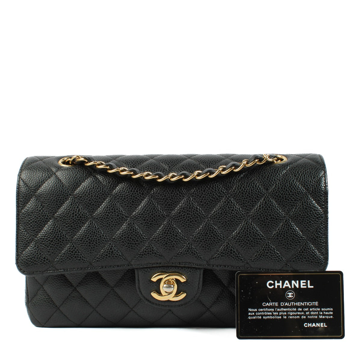 Chanel Black Caviar Medium Classic Flap 11.12 Bag