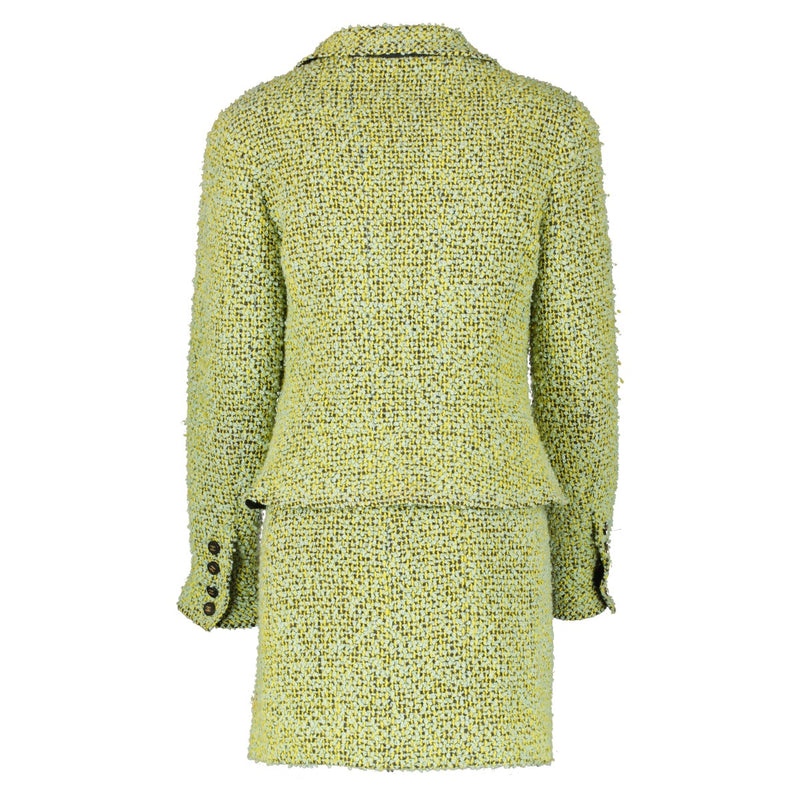 Vintage Fall 1994 Chanel 94A Green Tweed Jacket/Skirt Set on www.labellov.com