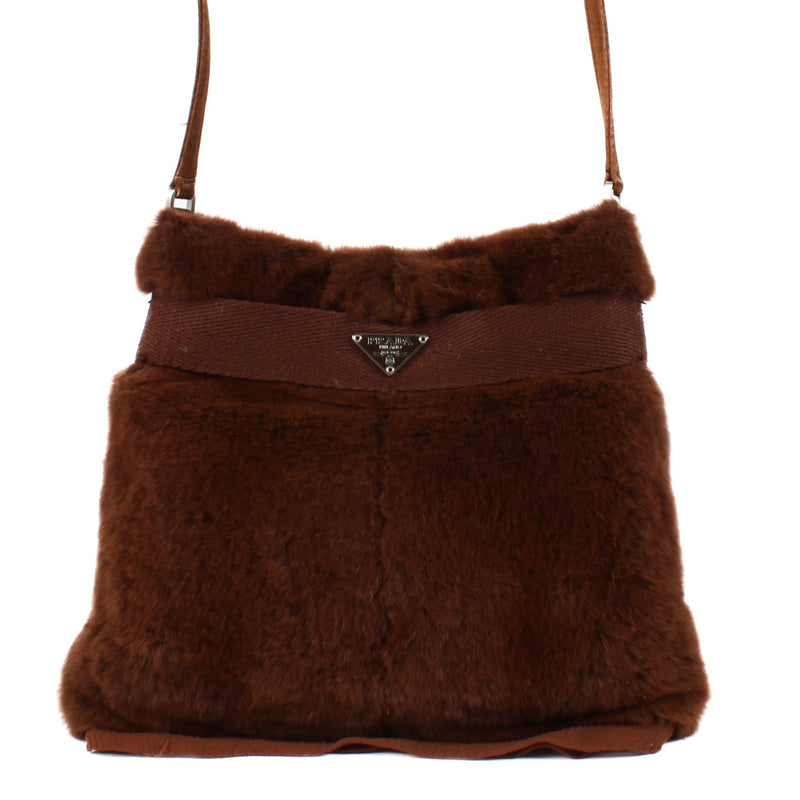 shop 100% authentic second hand Prada Brown Fur Shoulder Bag on Labellov.com