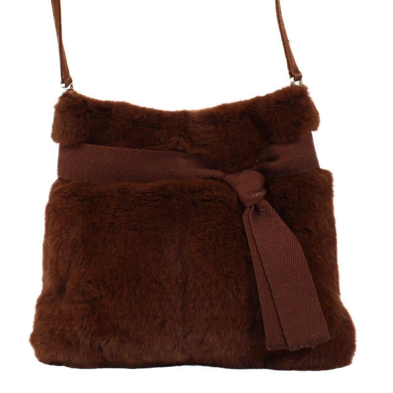shop 100% authentic second hand Prada Brown Fur Shoulder Bag on Labellov.com