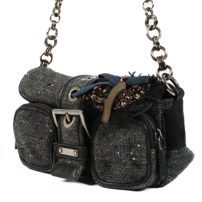 shop 100% authentic second hand Prada Grey Tweed Mini Bag on Labellov.com