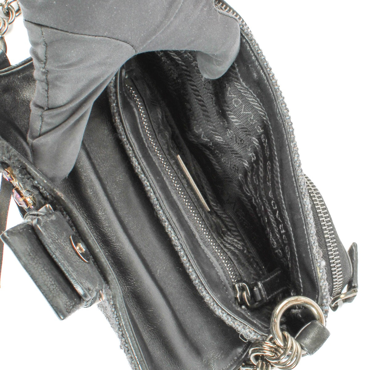 shop 100% authentic second hand Prada Grey Tweed Mini Bag on Labellov.com